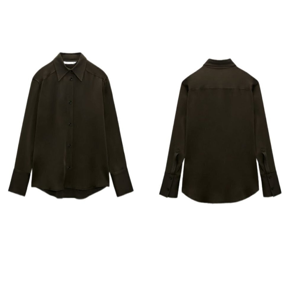 ZARA FLOWY SHIRT LIMITED EDITION BLACK | 8514/779 SIZE M - Picture 3 of 5